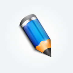 Blue vector pencil on light background