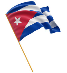 3D Cuban flag  (clipping path included)