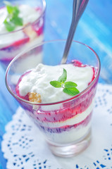 desert with raspberry jam