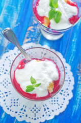 desert with raspberry jam