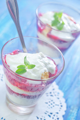 desert with raspberry jam