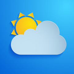 Weather paper icon on blue background