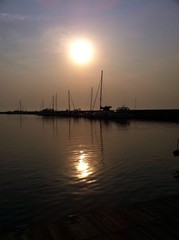 sunset view at yacht harbour