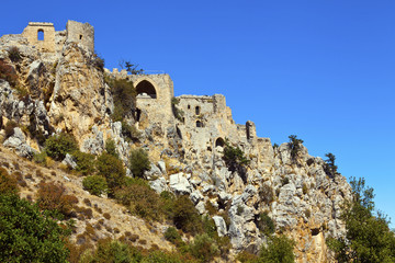 Fototapeta na wymiar St. Hilarion Castle in Kyrenia, North Cyprus.