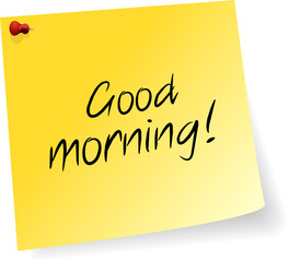 Yellow Sticky Note With Good Morning Message