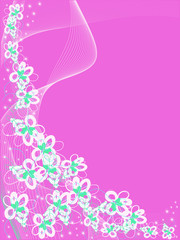 pink background with white flowers