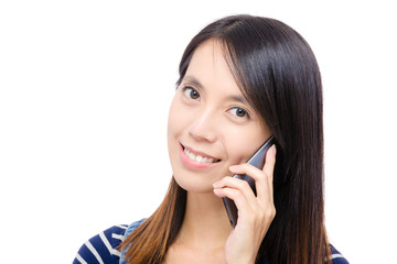 Asian woman talking with phone