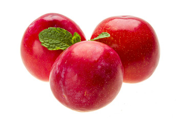 Bright ripe plum with mint