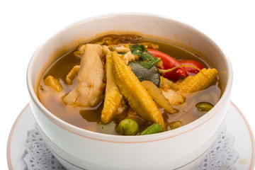 Spicy Thai Chicken and Corn Soup