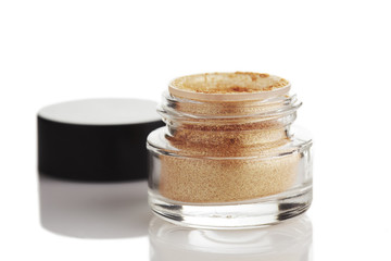 Golden powder eye shadow