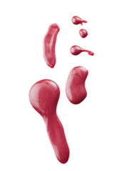 Lipgloss blobs Isolated on a white background.