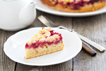 Raspberry cake on a plate