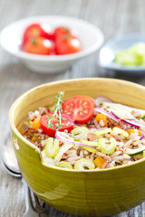 Wild rice salad with vegetables