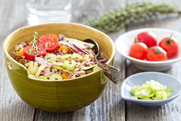 Wild rice salad with vegetables