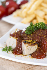 Fresh made Currywurst