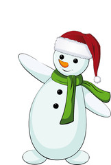 winkender Schneemann mit Zipfelmütze