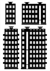 apartment house icon set isolated on white background