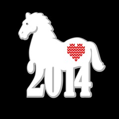 New year 2014, horse, calendar, vector illustration