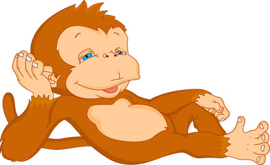 Obraz premium cute monkey cartoon