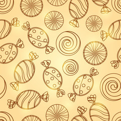 Candy Silholuette Seamless Pattern