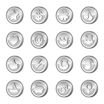 Set of silver coins