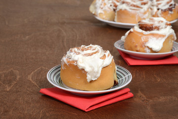 cinnamon bun on a plate