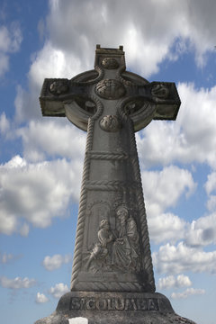 grey saint Columba memorial celtic cross
