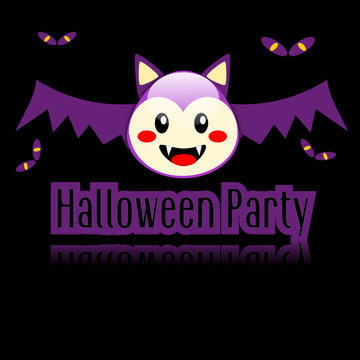Halloween party background  with bat