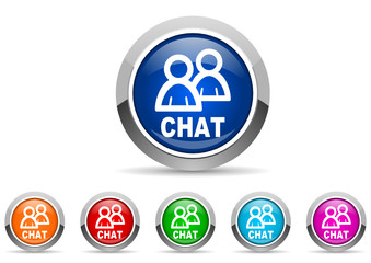 chat icon vector set