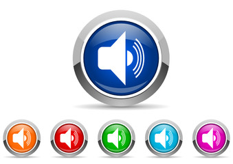 audio icon vector set