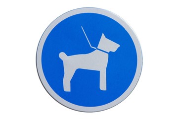 Panneau d'obligation de tenir son chien en laisse