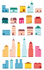 Set of icons of houses.