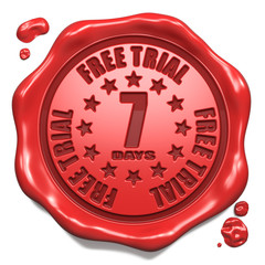 Free Trial 7 Days- Stamp on Red Wax Seal.