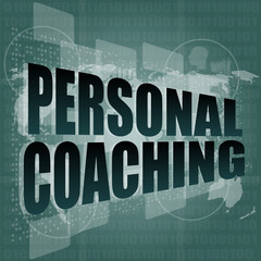 personal coaching word on touch screen