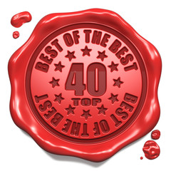 Top 40 in Charts - Stamp on Red Wax Seal.