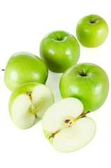 Green apples isolated