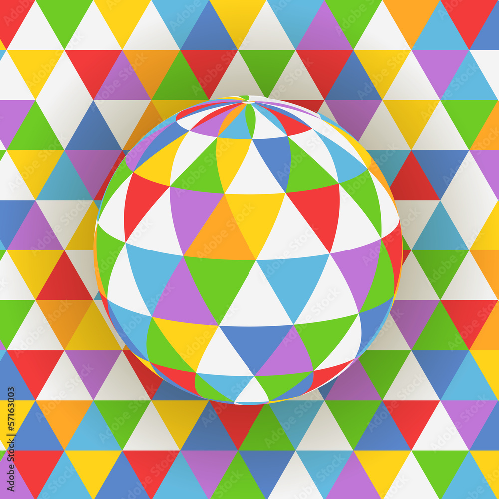 Poster Abstract background of colorful pattern on sphere