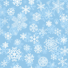 Christmas seamless pattern withsnowflakes on cyan