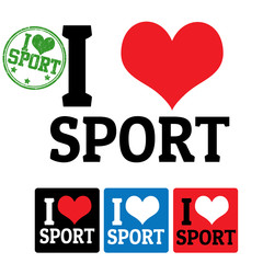 I love Sport sign and labels