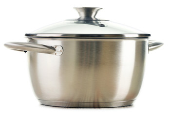 Stainless pan isolated on a white