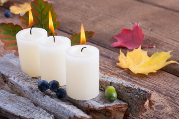 Herbstdekoration - Entspannung bei Kerzenlicht
