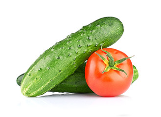 Ripe vegetables isolated on white background