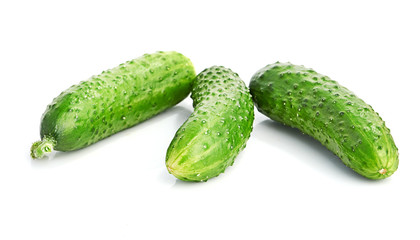 green cucumbers  isolated on white background
