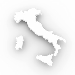 Cartina Italia 3d bianca