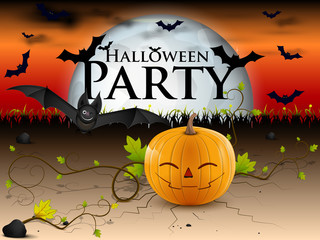 laughs pumpkin with bat