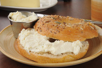 Bagel with cream cheese