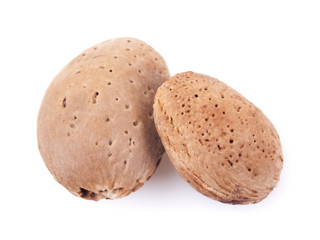 almonds isolated on white
