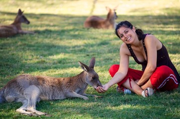 Girl and the Kangaroos
