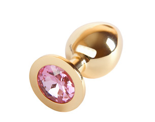 Metal butt plug with crystal