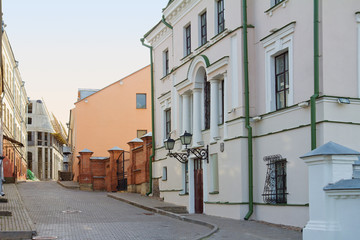 Old small street in Minsk, Belarus